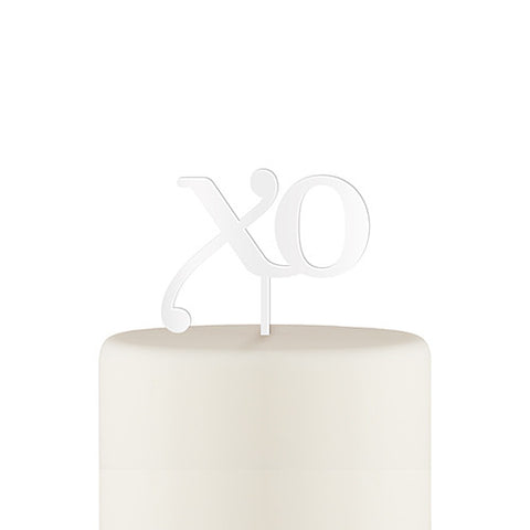 XO Acrylic Cake Topper - White