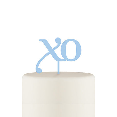 XO Acrylic Cake Topper - Pastel Blue