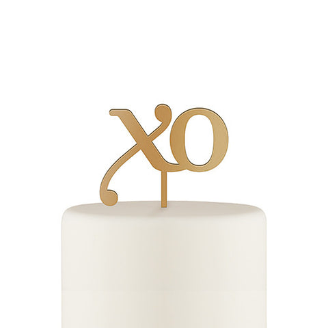 XO Acrylic Cake Topper - Metallic Gold