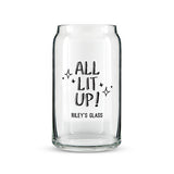 Can Shaped Glass Personalized - All Lit Up! Printing White