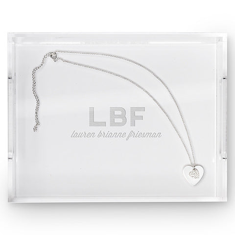 Rectangular Acrylic Tray - Bold Monogram Etching