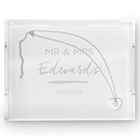Rectangular Acrylic Tray - Handwritten Text Etching