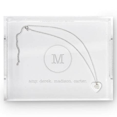 Rectangular Acrylic Tray - Typewriter Monogram Etching