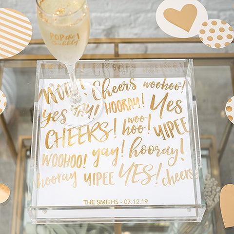 Square Acrylic Tray - Celebration Sparkle Foiled Print