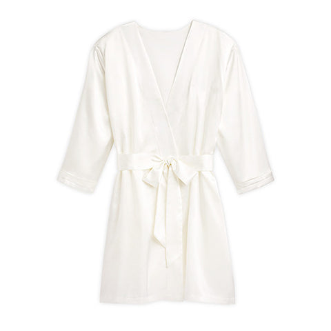 Silky Kimono Robe - White X-Large