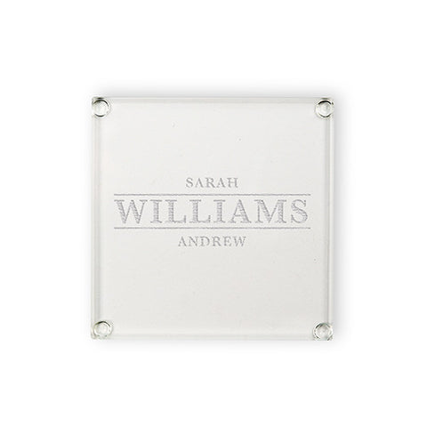 Personalized Glass Coasters - Classic Serif Font