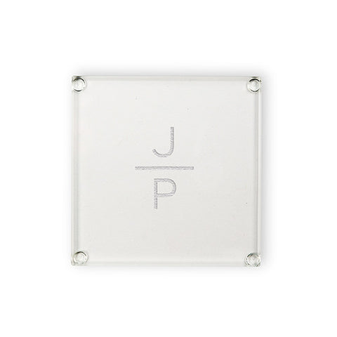 Personalized Glass Coasters - Stacked Monogram