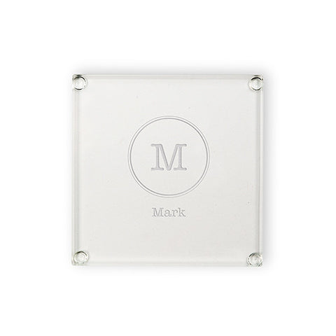 Personalized Glass Coasters - Typewriter Monogram