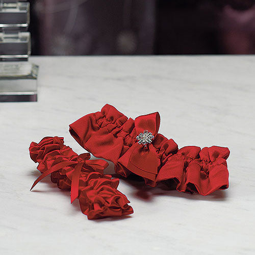 Beverly Clark's Monroe Bridal Garter Set Ruby