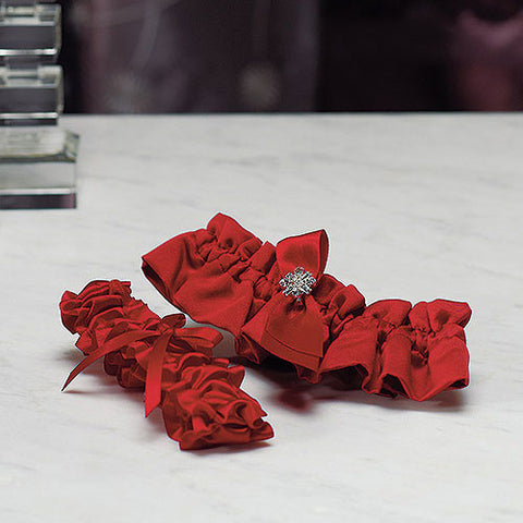 Beverly Clark's Monroe Bridal Garter Set Ruby