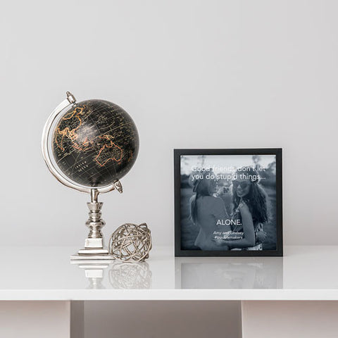 Shadow Box Photo Frame - Good Friends Etching White