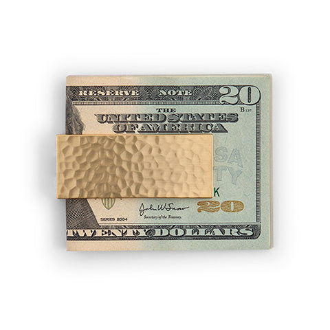 Money Clip - Hammered Gold & Polished Silver
