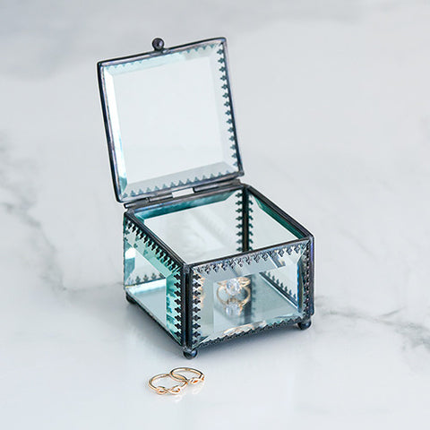 Vintage Inspired Glass Jewelry Box