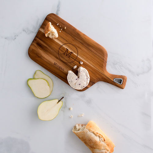 Monogram Teak Cutting and Serving Board Gift