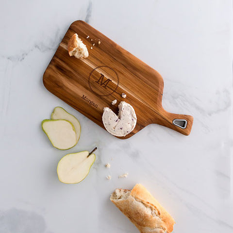 Monogram Teak Cutting and Serving Board Gift