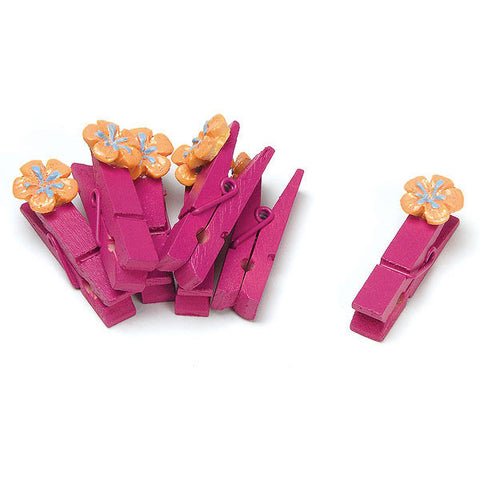 Mini Wooden Clips with Tropical Flair