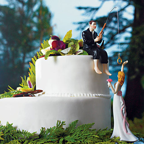 "Hooked on Love" Groom Figurine Bride "Reaching for Her Star"