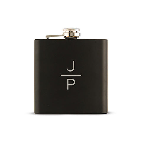 Personalized Monogram Black Hip Flask
