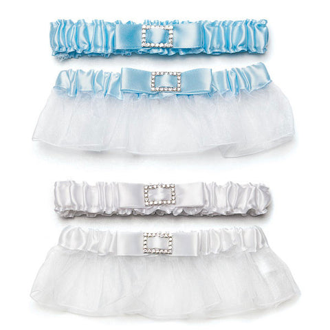 Something Blue Buckled Bridal Garter Set Something Blue