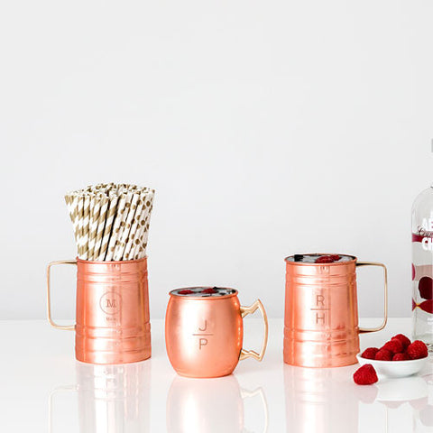 Circle Monogram Copper Moscow Mule Beer Stein