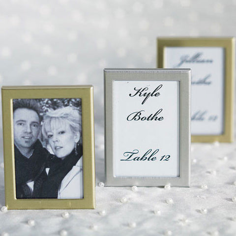 Mini Photo frame Favor in Gold or Silver Easel Back Brushed Silver