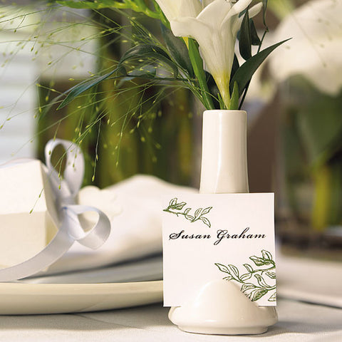 Small White Favor Vase or Place Card Holder