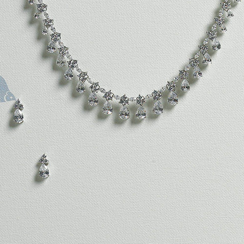 Large Pear Cubic Zirconia Drop Jewelry Earrings