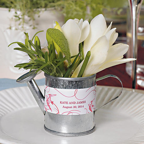 Miniature Silver Metal Garden Watering Can Favors