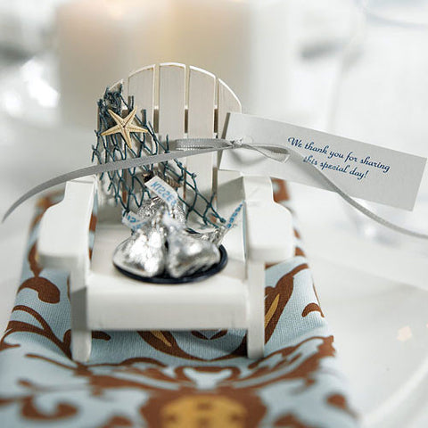 White Deck Chair Favor Candle Holders