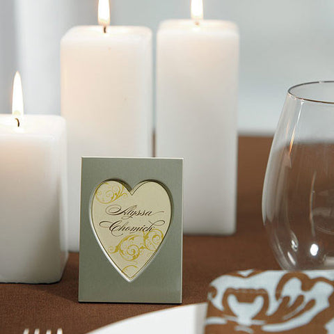 Small Silver Heart Photo Frame Favor