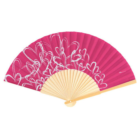Contemporary Hearts Fan - Dark Pink