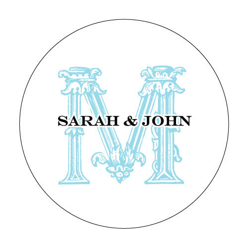 Ornamental Baroque Monogram Stickers Lavender
