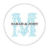 Ornamental Baroque Monogram Stickers Lavender