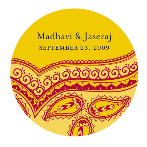 Indian Theme Stickers Red Pattern