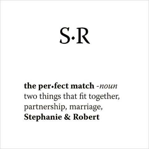 "The Perfect Match" Dictionary Cards Lavender