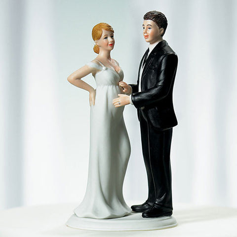 "Expecting" Bridal Couple Figurine