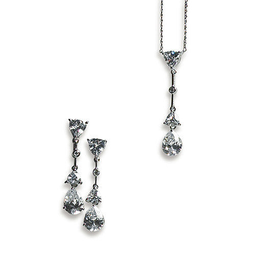 Cubic Zirconia Pear Drop Jewelry Earrings