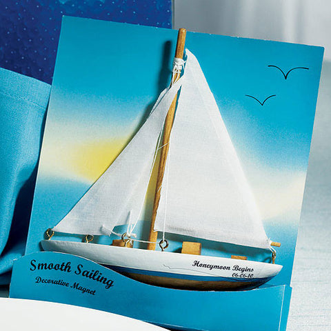 "Smooth Sailing" Sailboat Magnet Gift Favor