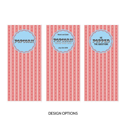Personalized Cellophane Popcorn Bag Insert