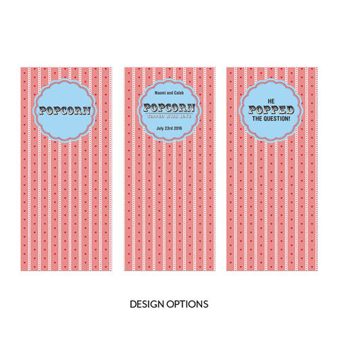 Personalized Cellophane Popcorn Bag Insert