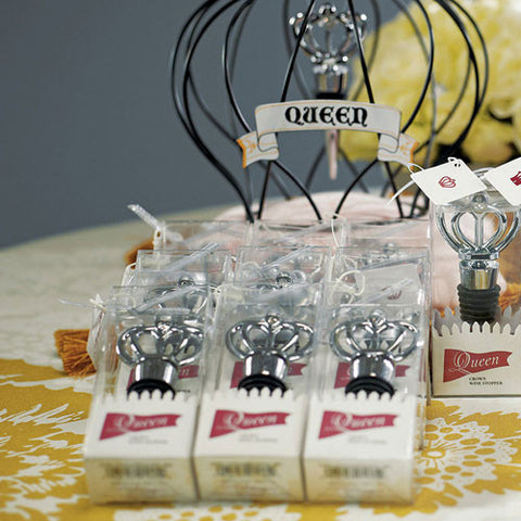 Queen Crown with Crystals Wine Stopper in Gift Packaging