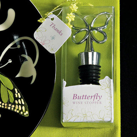 Silver Butterfly Wine Bottle Stopper Gift Boxed