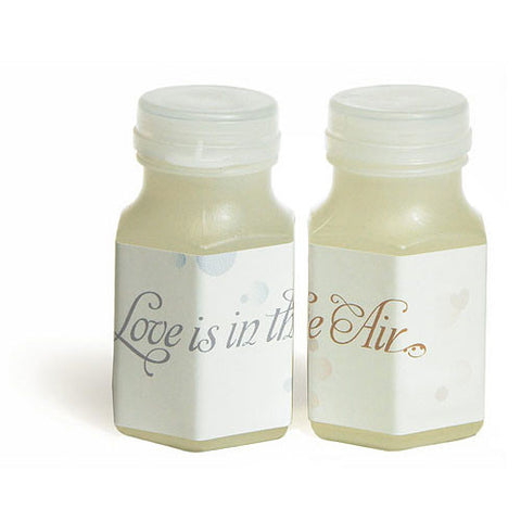 "Love is in the Air" Bubble Stickers with Peel-off Back Silver With Blue Print