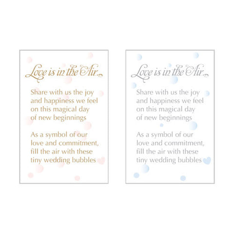 "Love is in the Air" Bubble Card Bronze And Pink Print