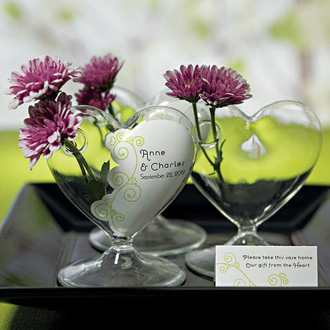 Small Clear Heart Shaped Vase
