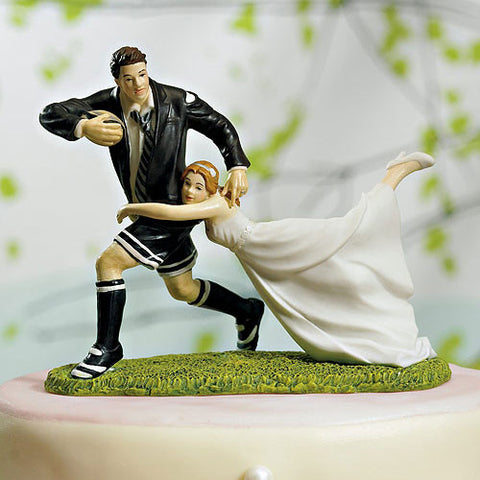 Love Tackle Bride and Groom Cake Topper