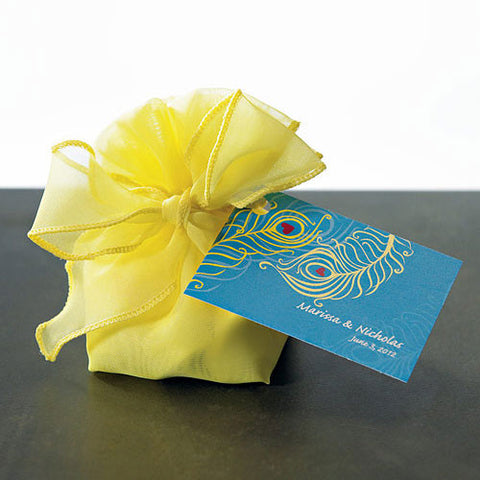 Organza Drawstring Favor Bags with Bow Ivory