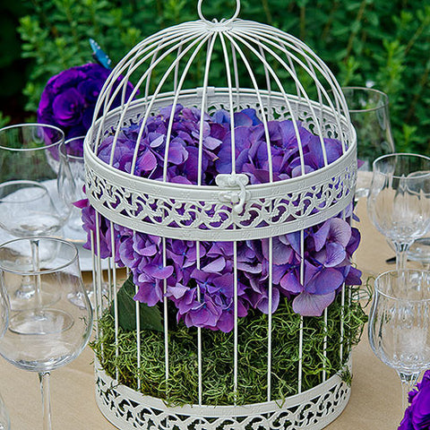 Classic Round Decorative Birdcage - Ivory