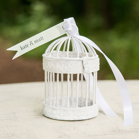 Miniature Classic Round Decorative Birdcages - White