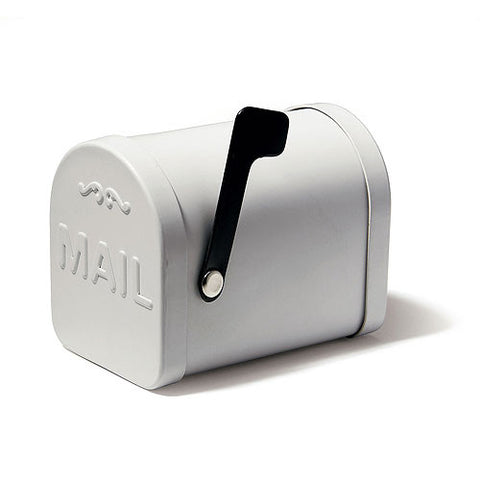 Small White Tin Mailbox Favor Container